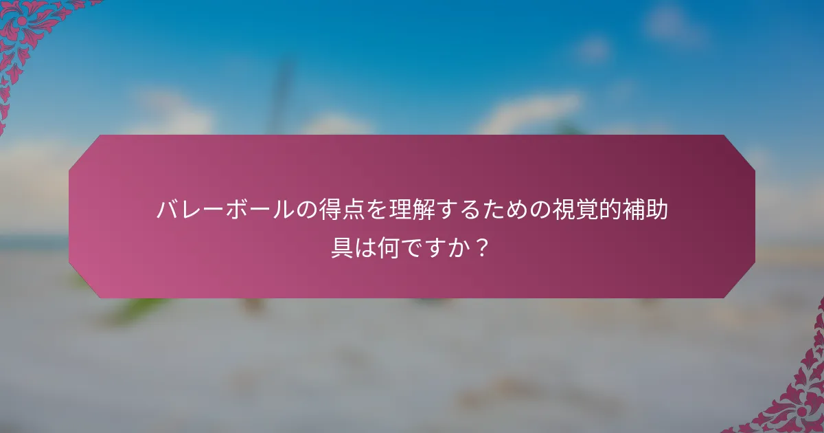 バレーボールの得点を理解するための視覚的補助具は何ですか？