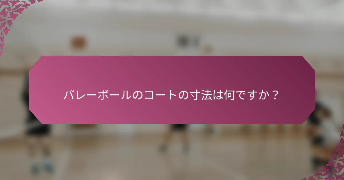 バレーボールのコートの寸法は何ですか？